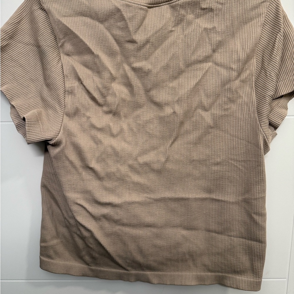 Old Navy Ribbed Short Sleeve Top - Beige - Picture 4 of 4